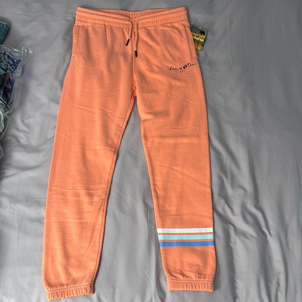 Girls Big Kid Stripe Fleece Sweatpants - 14